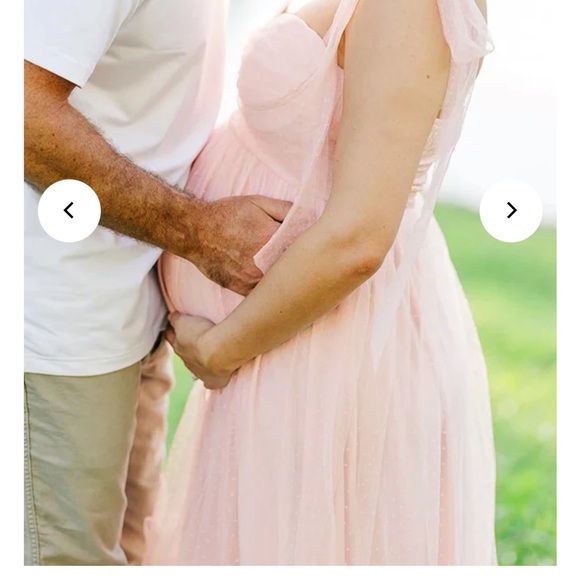 Light Pink Polka Dot Bow Ruffle Falbala Tie-Shoulder A-line Tulle Princess Maxi - Picture 4 of 7